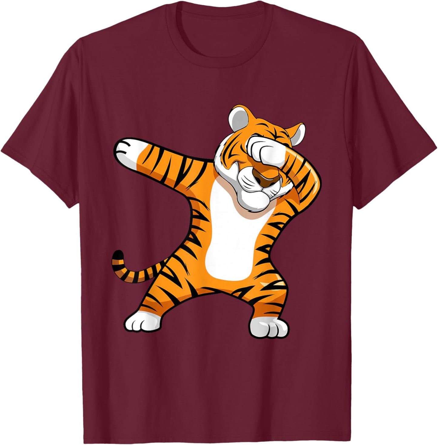 Tiger Animal Funny Safari Zoo T-Shirt - T-Shirt | Maroon