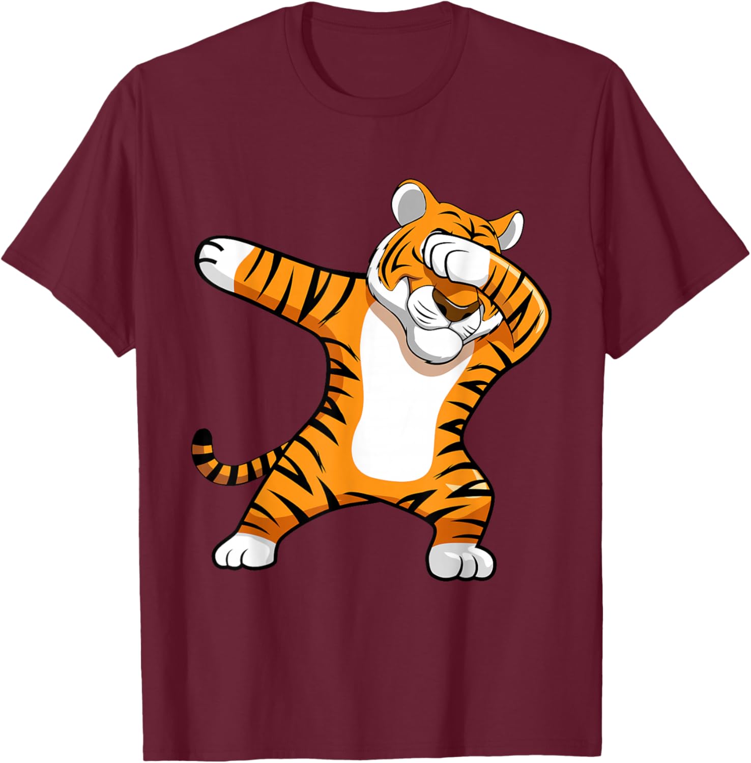 Tiger Animal Funny Safari Zoo T-Shirt - T-Shirt | Maroon