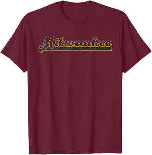 Milwaukee vintage baseball T-Shirt - T-Shirt | Maroon