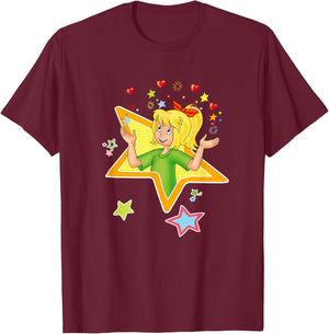 Bibi Blocksberg - Star with Heart , blue T-Shirt - T-Shirt | Maroon