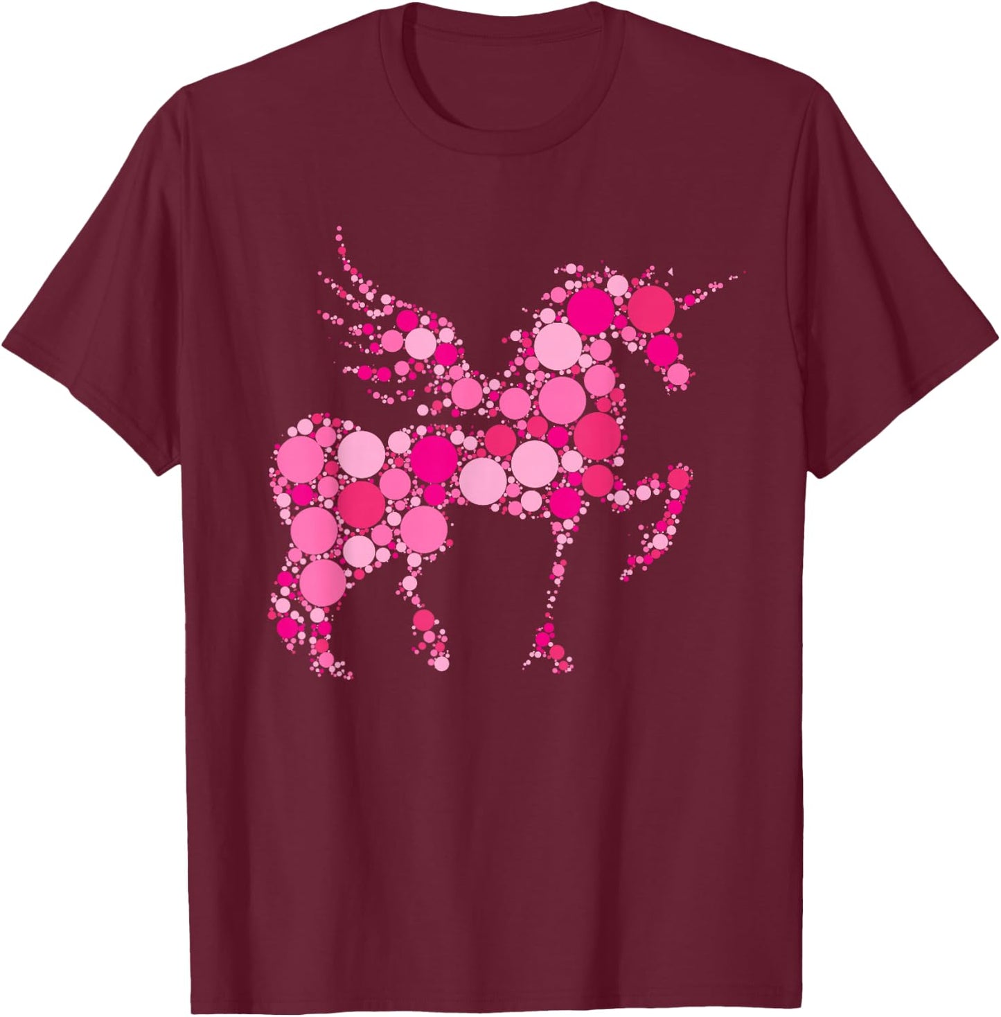 Pink Polka Dot Unicorn International Dot Day Kids T-Shirt - T-Shirt | Maroon