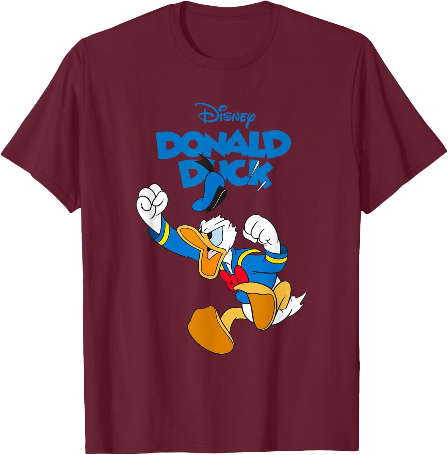 Donald Duck Furious Donald , black T-Shirt - T-Shirt | Maroon