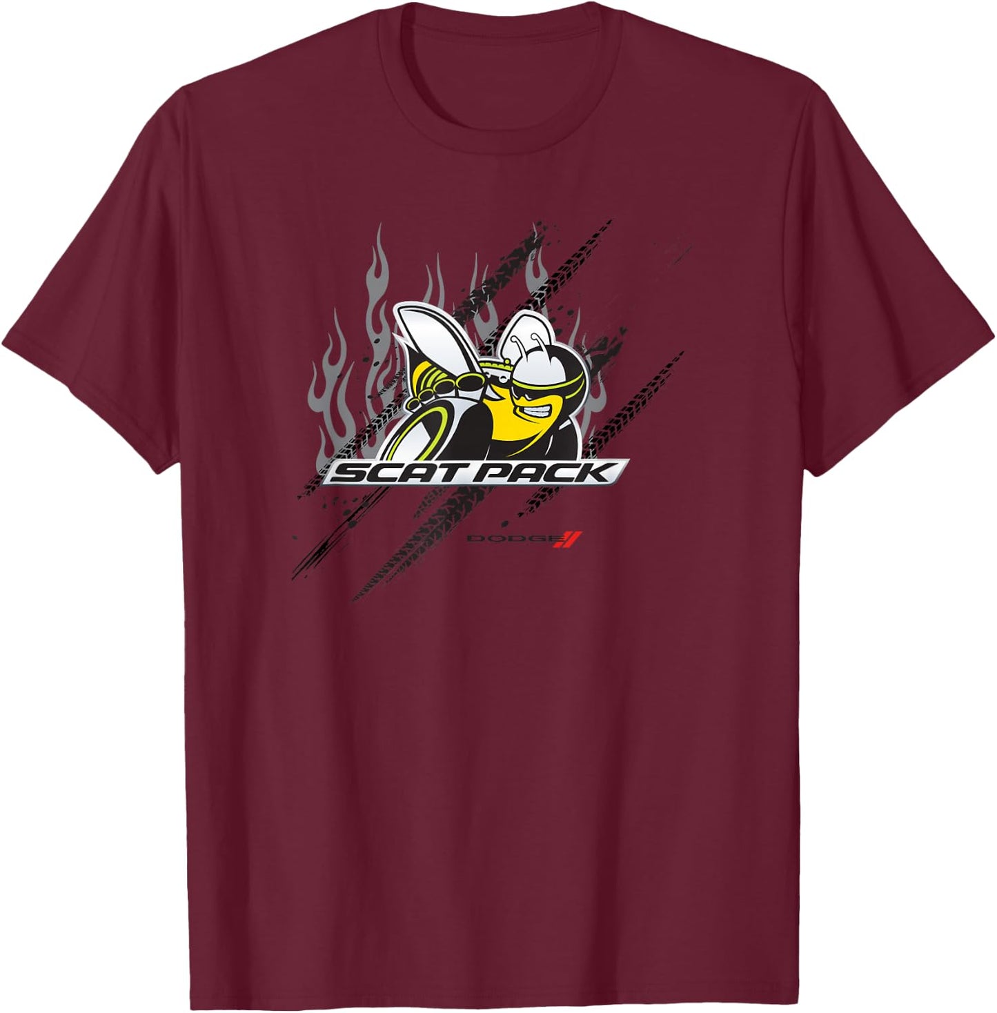 Dodge Scat Pack Trittflächen T-Shirt - T-Shirt | Maroon