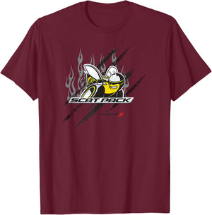 Dodge Scat Pack Trittflächen T-Shirt - T-Shirt | Maroon