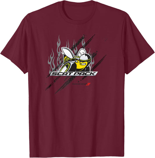 Dodge Scat Pack Trittflächen T-Shirt - T-Shirt | Maroon
