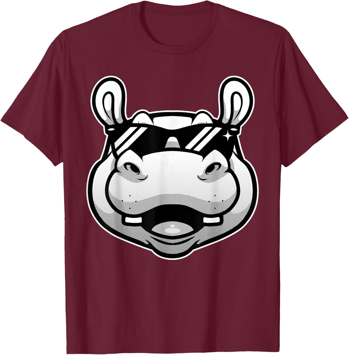 Cool Hippopotamus Women Hippo Zoo Day Animal Lover T-Shirt - T-Shirt | Maroon