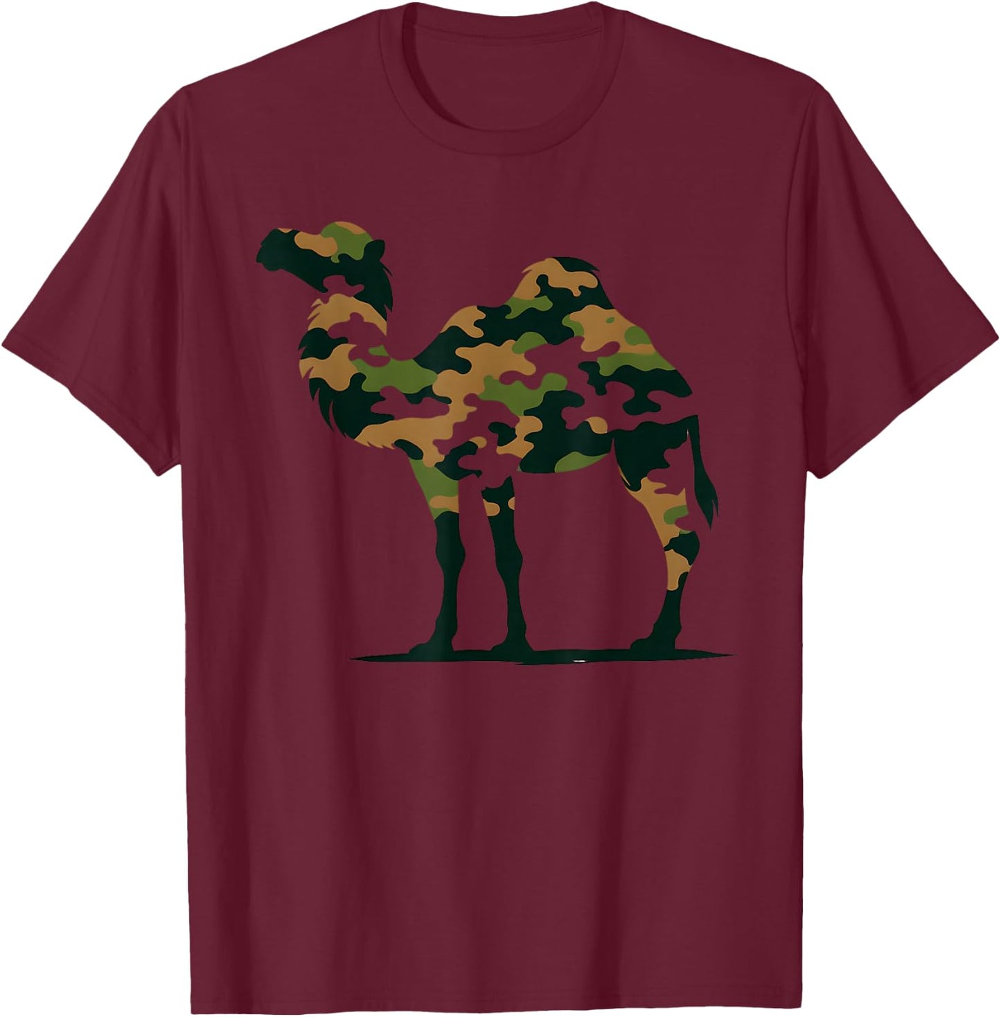 Camel Camelflage Camouflage Funny Camel T-Shirt - T-Shirt | Maroon