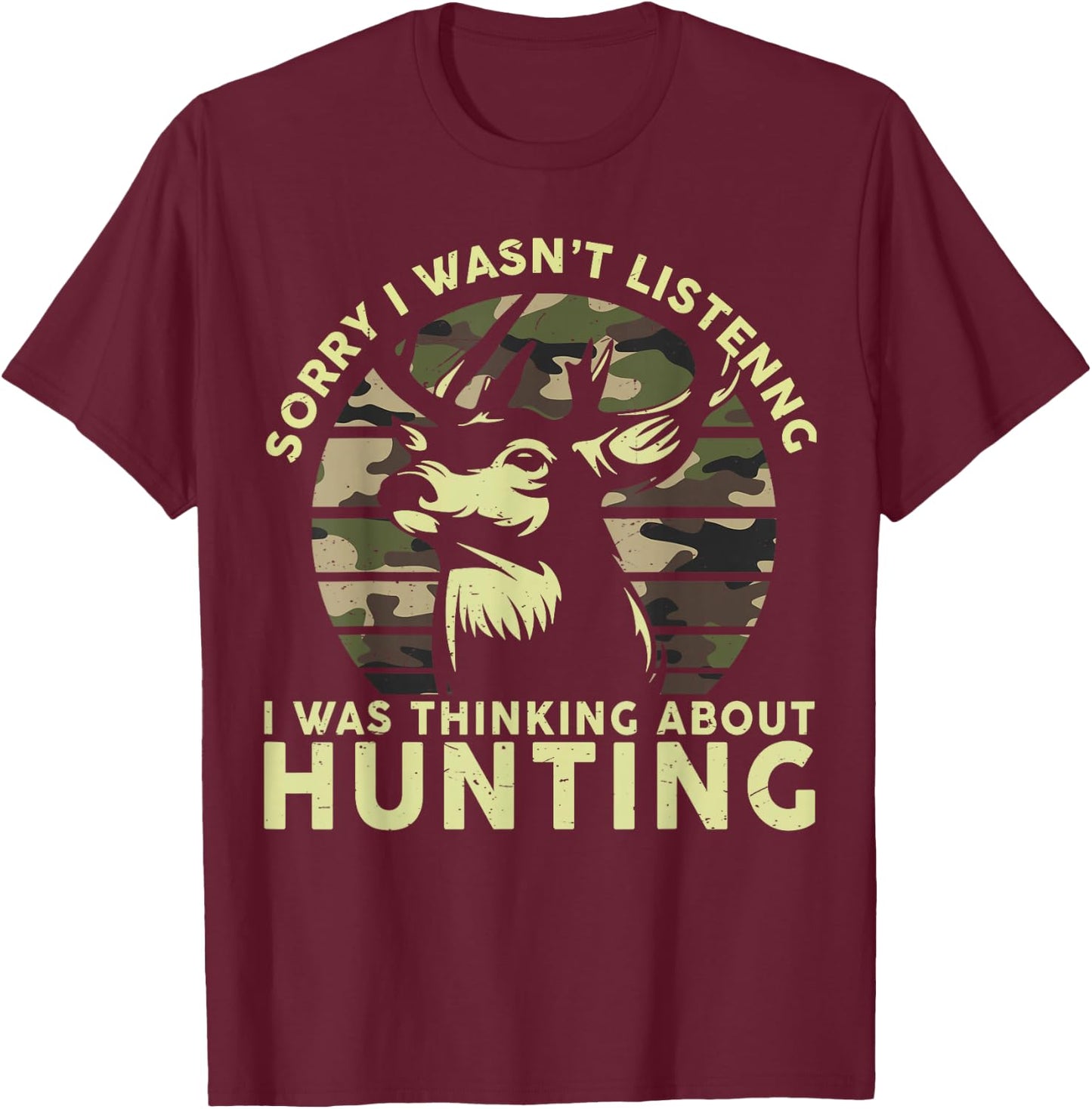Elk Deer Hunter Funny Deer Hunting Gifts Dad Men T-Shirt - T-Shirt | Maroon