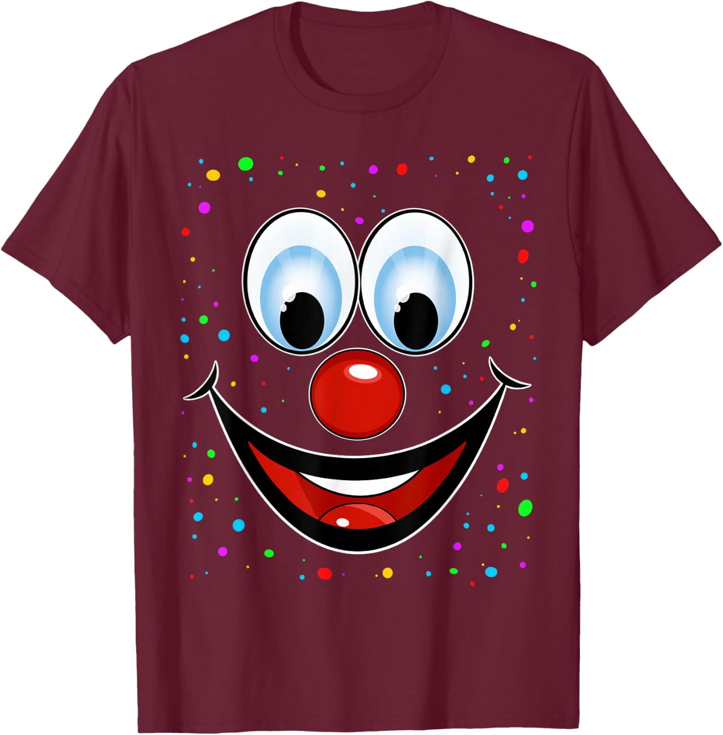 Clown Costume Fancy Dress Outfit Funny Carnival Clown , black T-Shirt - T-Shirt | Maroon