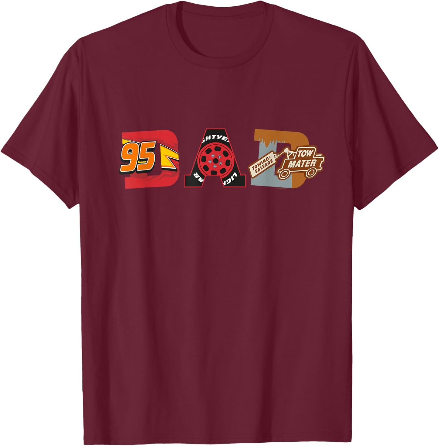 Disney and Pixar’s Cars Dad Father’s Day Birthday T-Shirt - T-Shirt | Maroon