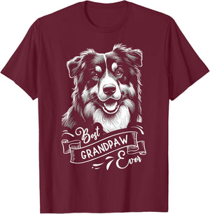 Best Grandpaw Ever Australian Shepherd Dog Grandpa Men Women Kids T-Shirt - T-Shirt | Maroon