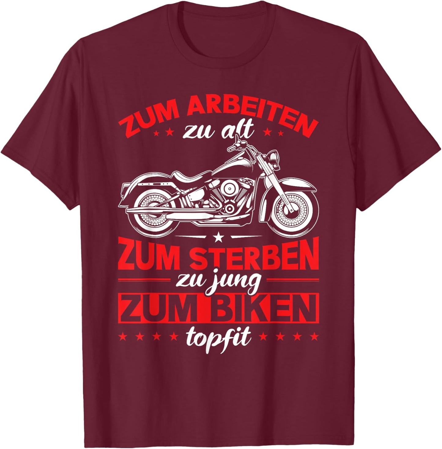 Topfit Men's Motorcycle Biker , black T-Shirt - T-Shirt | Maroon