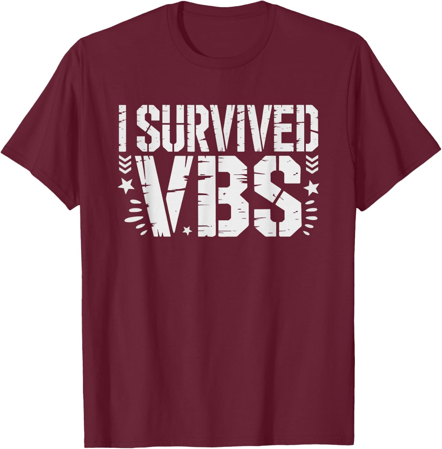 Vbs Survived Vacation Bible School Coffee Survivor T-Shirt - T-Shirt | Maroon