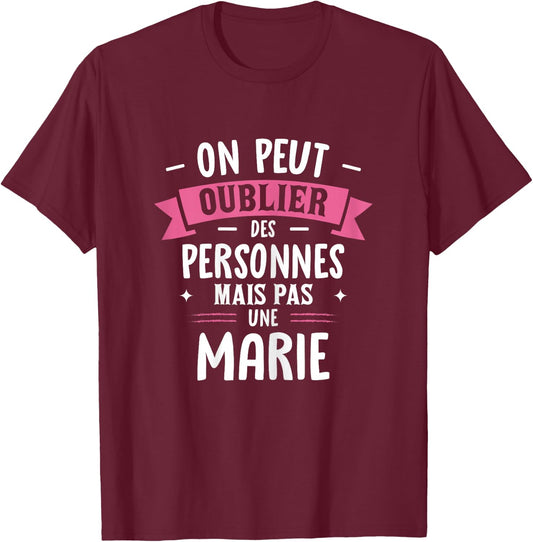 Woman Humour Girlfriend Personalized Gift BFF First Name Marie T-Shirt - T-Shirt | Maroon