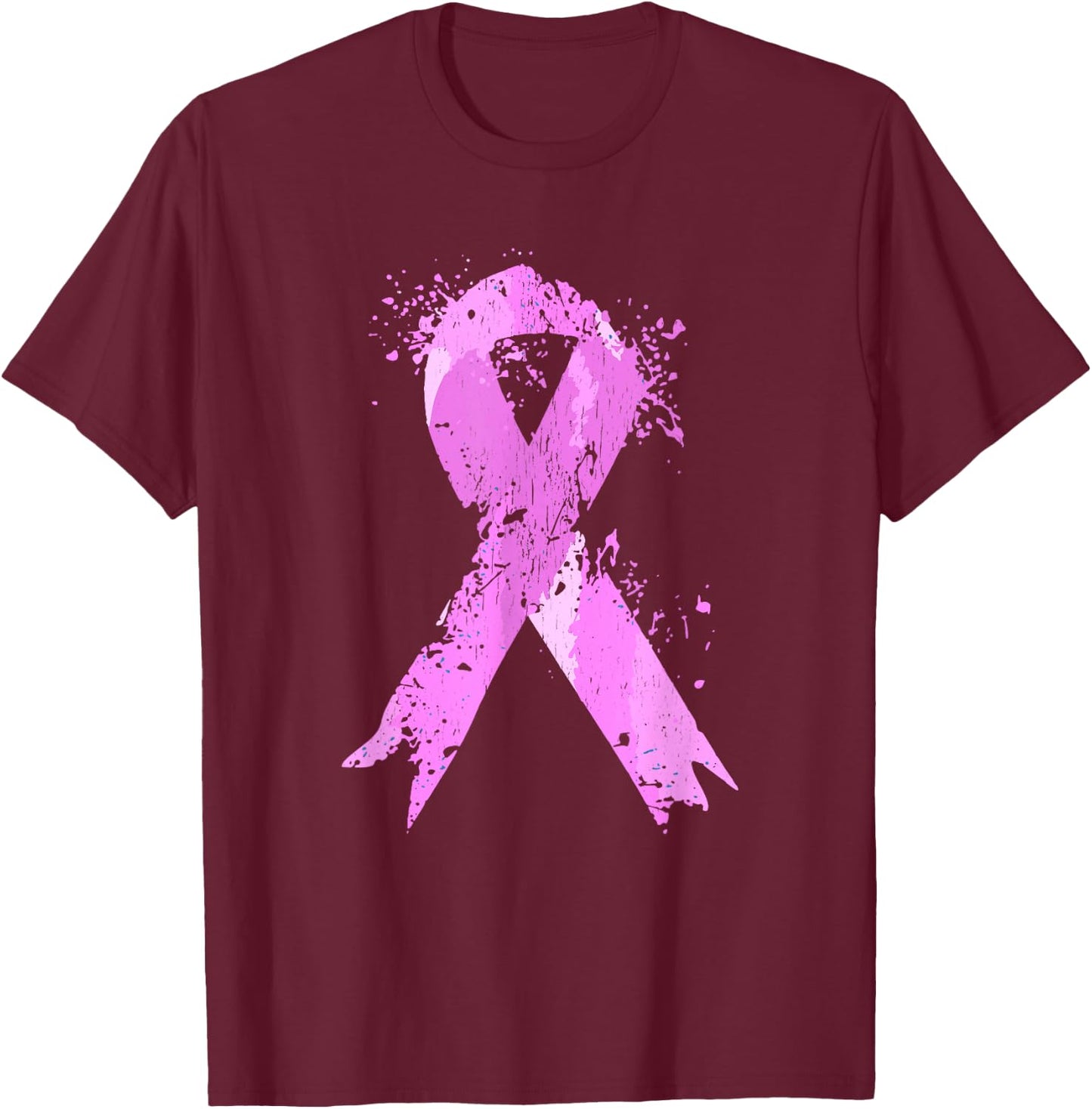 Pink Ribbon Breast Cancer Awareness Breast Cancer Walk T-Shirt - T-Shirt | Maroon