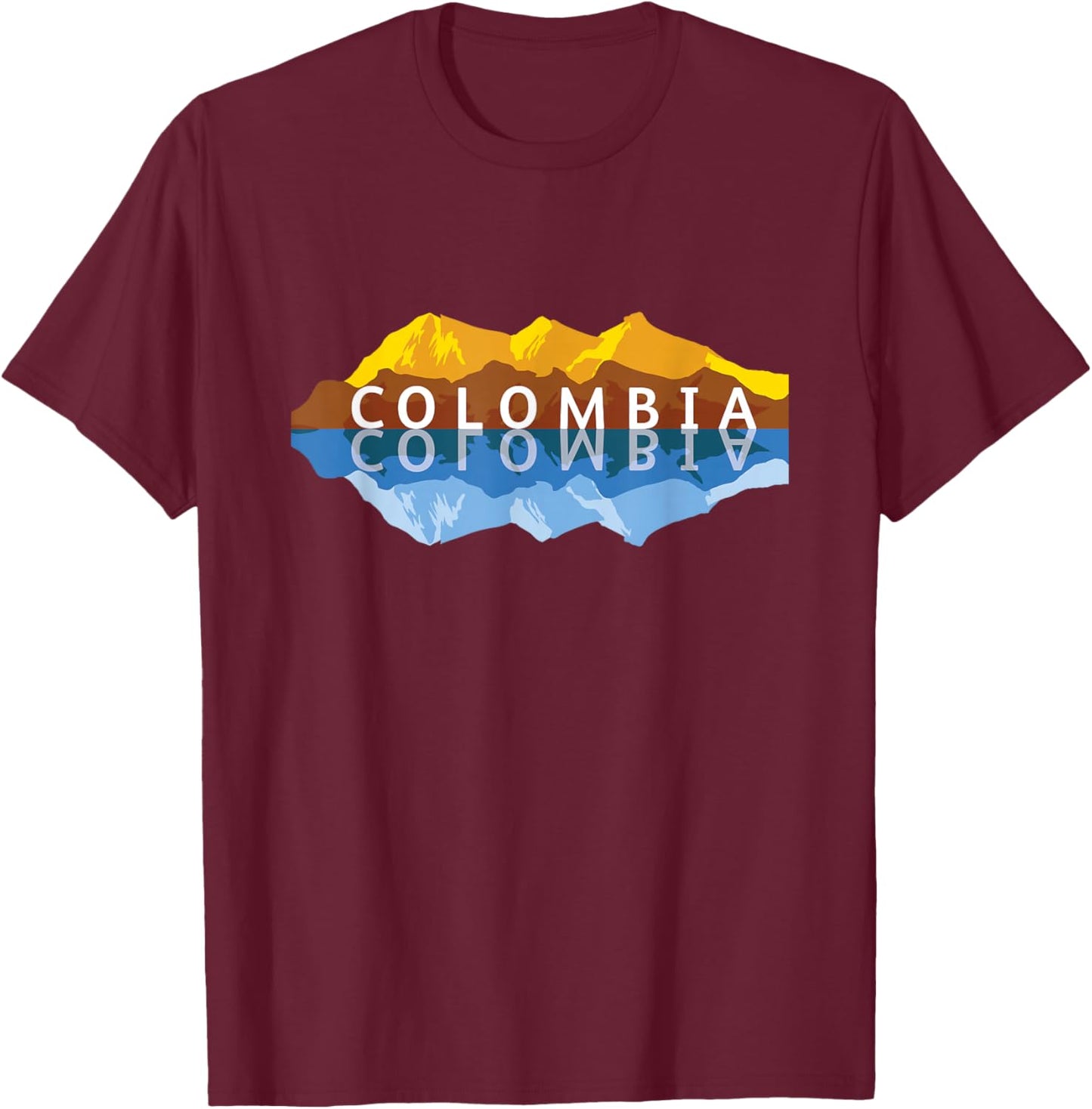 Colombia Mountain Reflections - Colombian Nature Souvenir T-Shirt - T-Shirt | Maroon