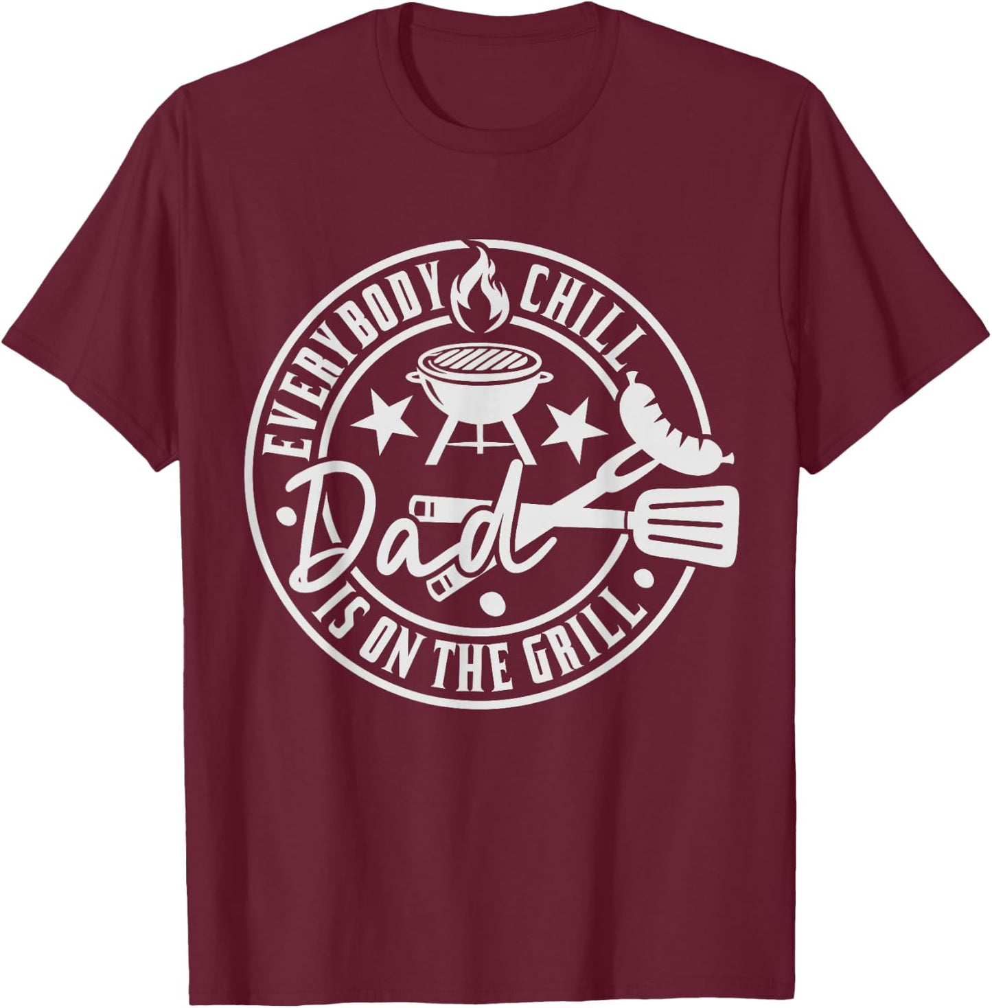 BBQ Grilling Dad Smoking Meat Barbecue Pun Pit Père Drôle T-Shirt - T-Shirt | Maroon