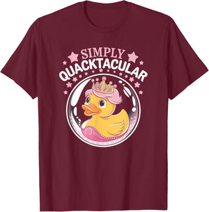 Rubber Duck Princess, Simply Quacktacular, Girls Duck Lover T-Shirt - T-Shirt | Maroon