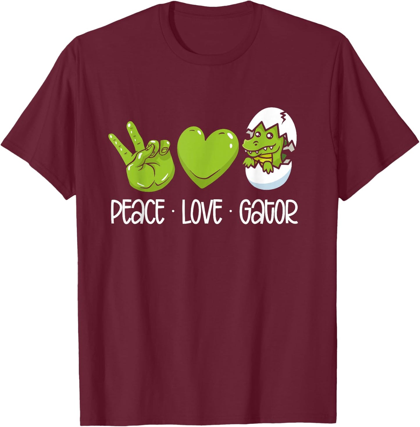 Peace Love Gators T-Shirt - T-Shirt | Maroon