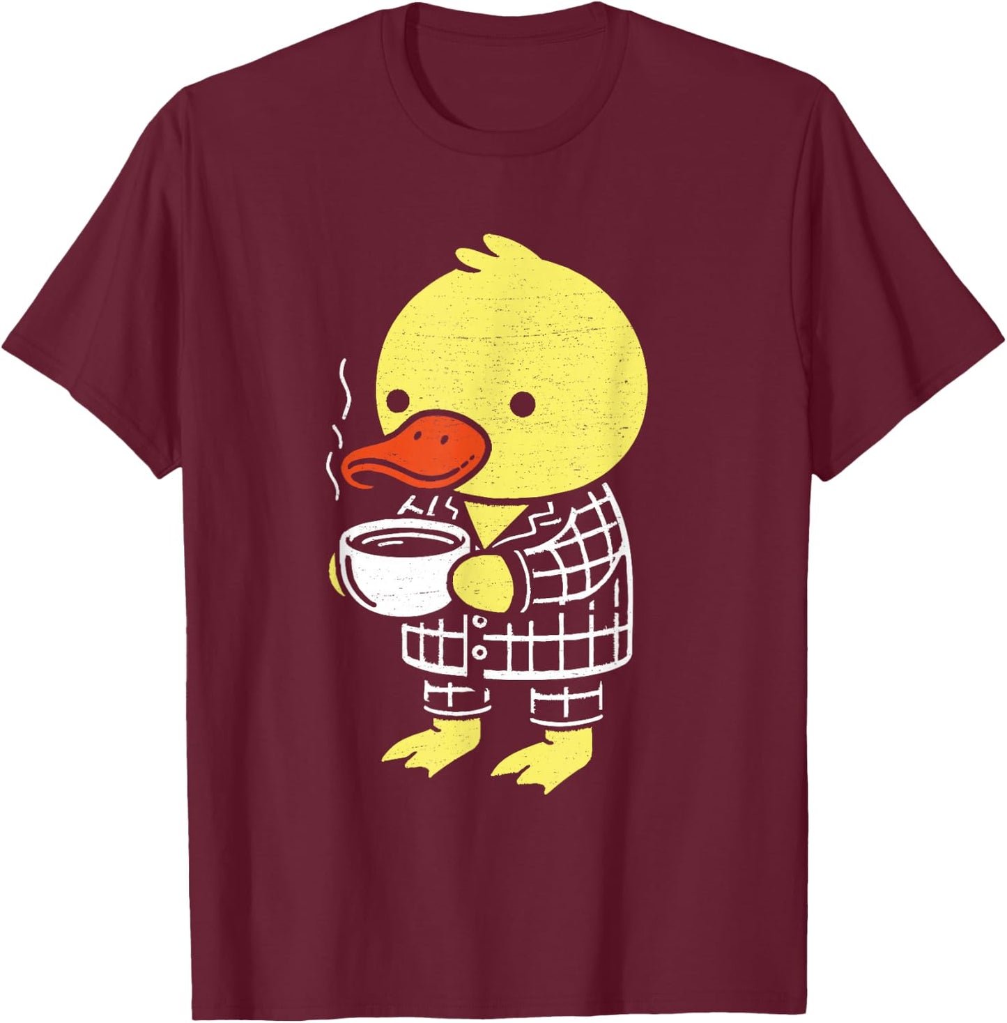 Morning Duck Coffee Funny Rubber Bird Lover Pyjamas T-Shirt - T-Shirt | Maroon