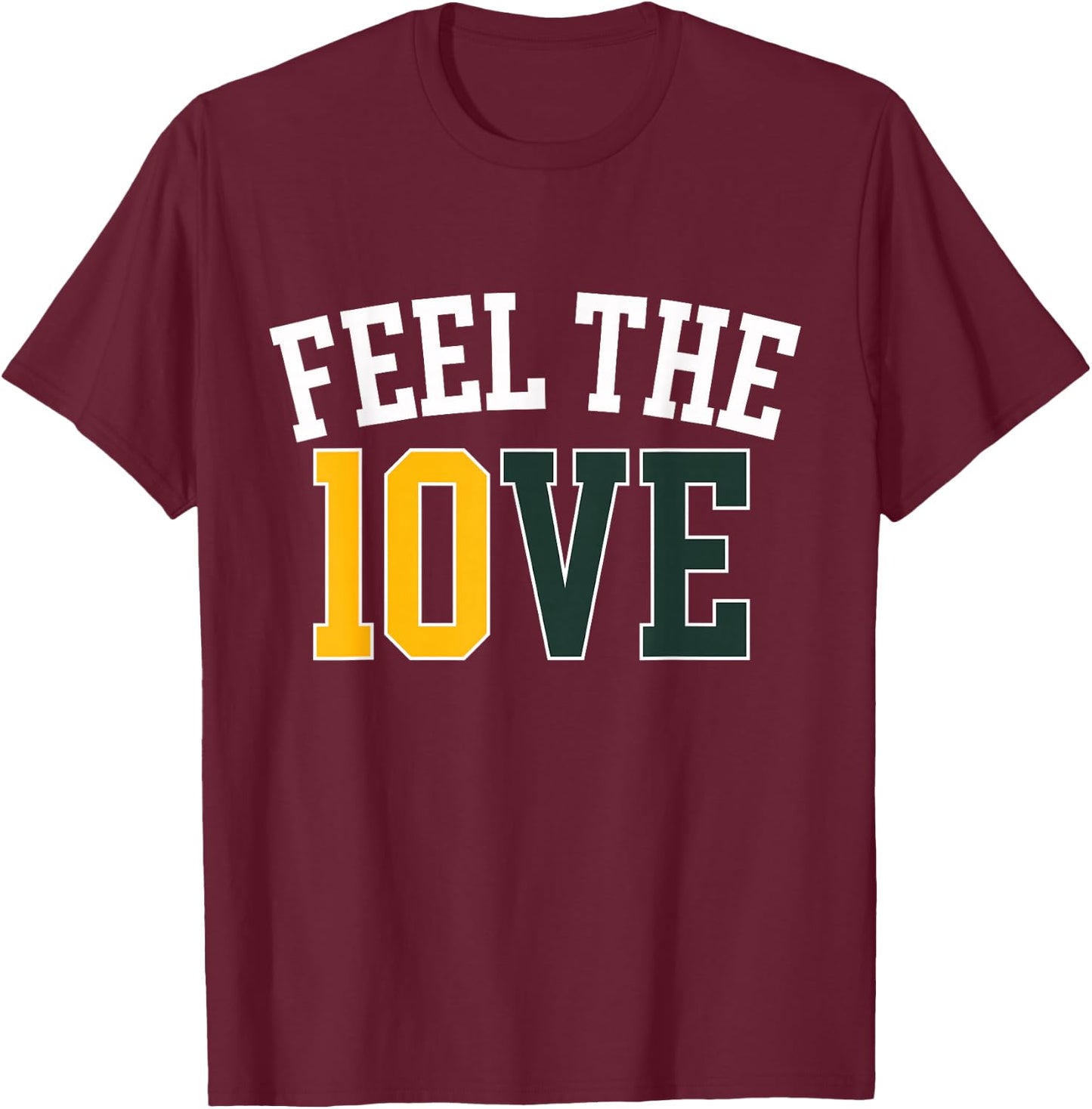 Feel The 10VE Jordan Quarterback Love American Football T-Shirt - T-Shirt | Maroon