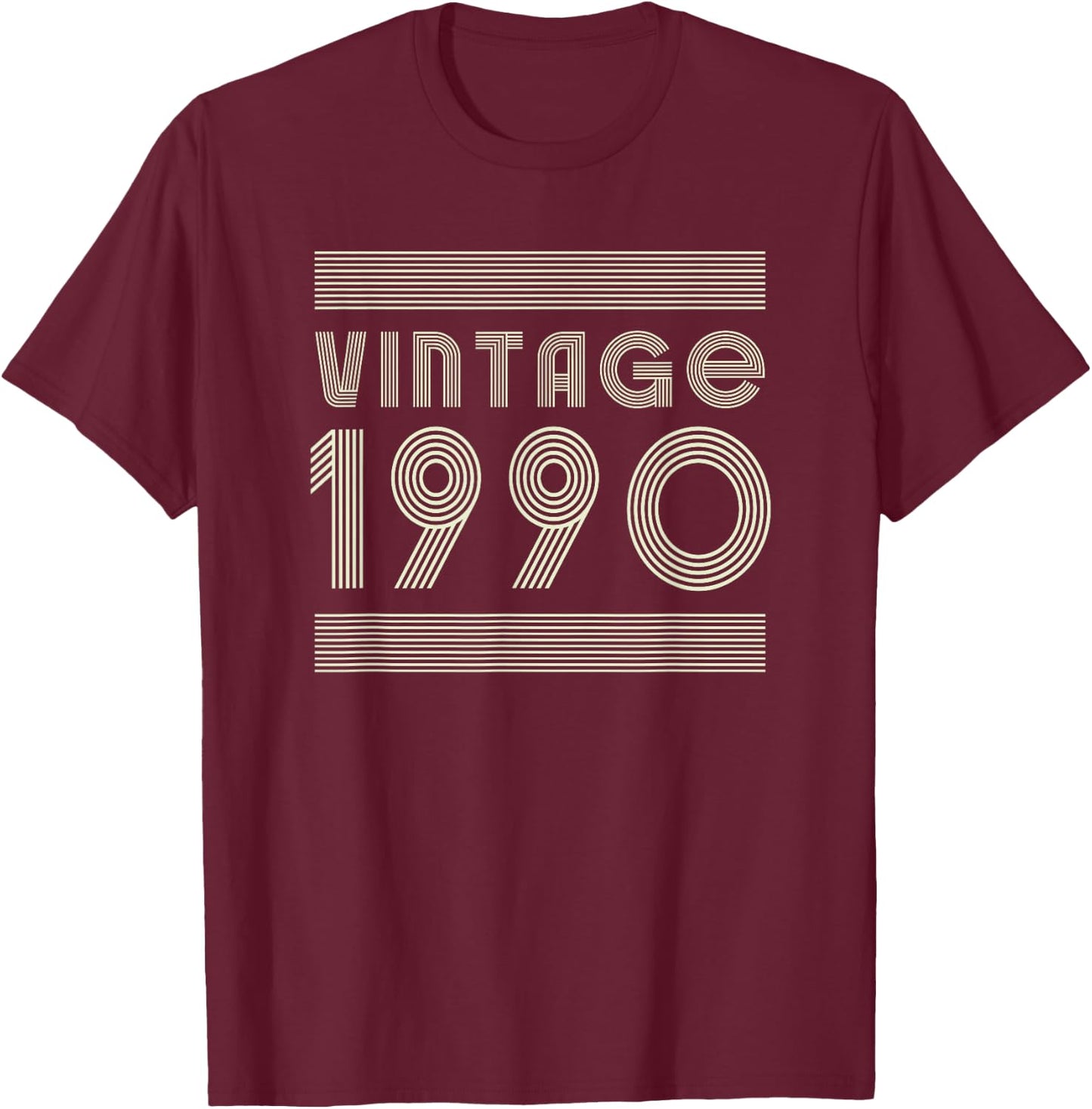 Vintage 1990 T Shirts Retro Funny 1990 Birthday T-Shirt - T-Shirt | Maroon