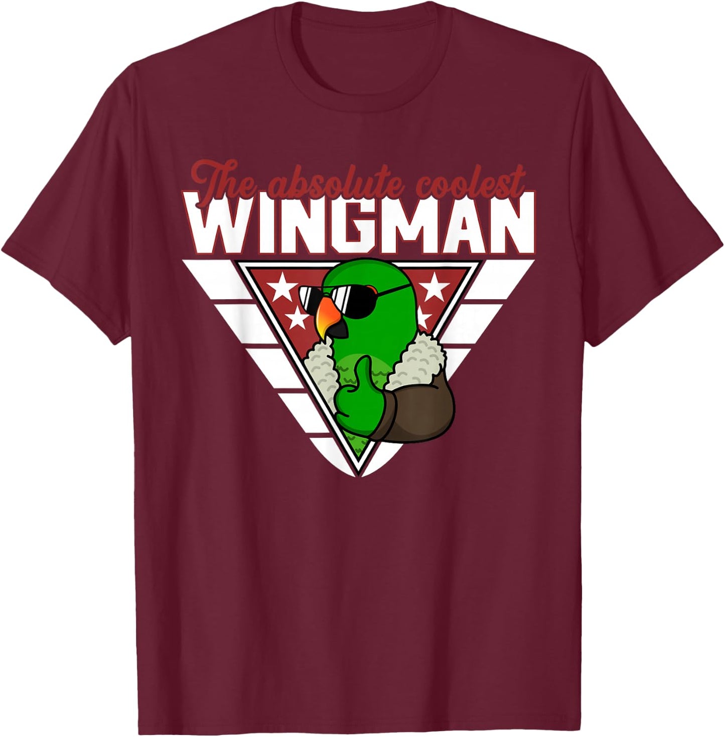 Coolest Wingman Parrot I Male Eclectus T-Shirt - T-Shirt | Maroon
