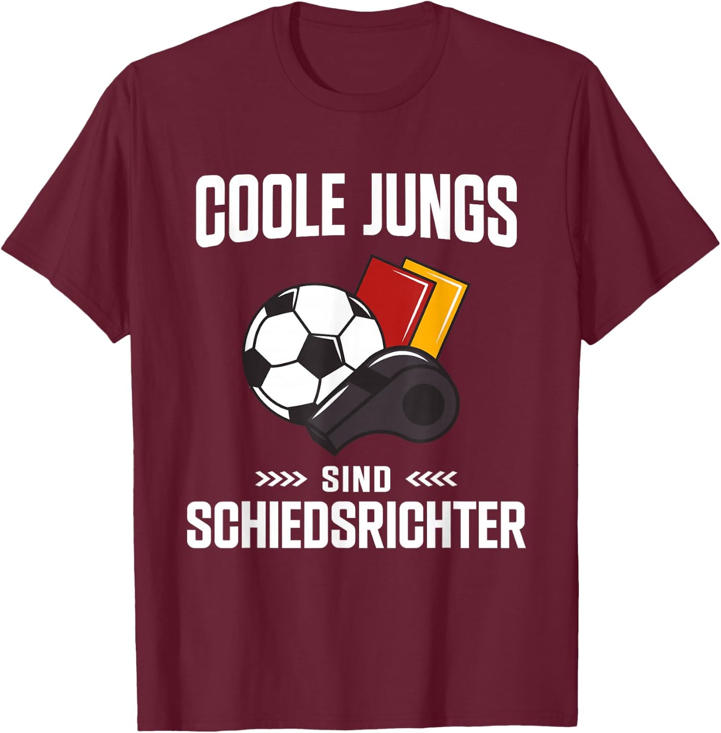 Schiedsrichter Trikot Karten Peife Schiri Referee T-Shirt - T-Shirt | Maroon