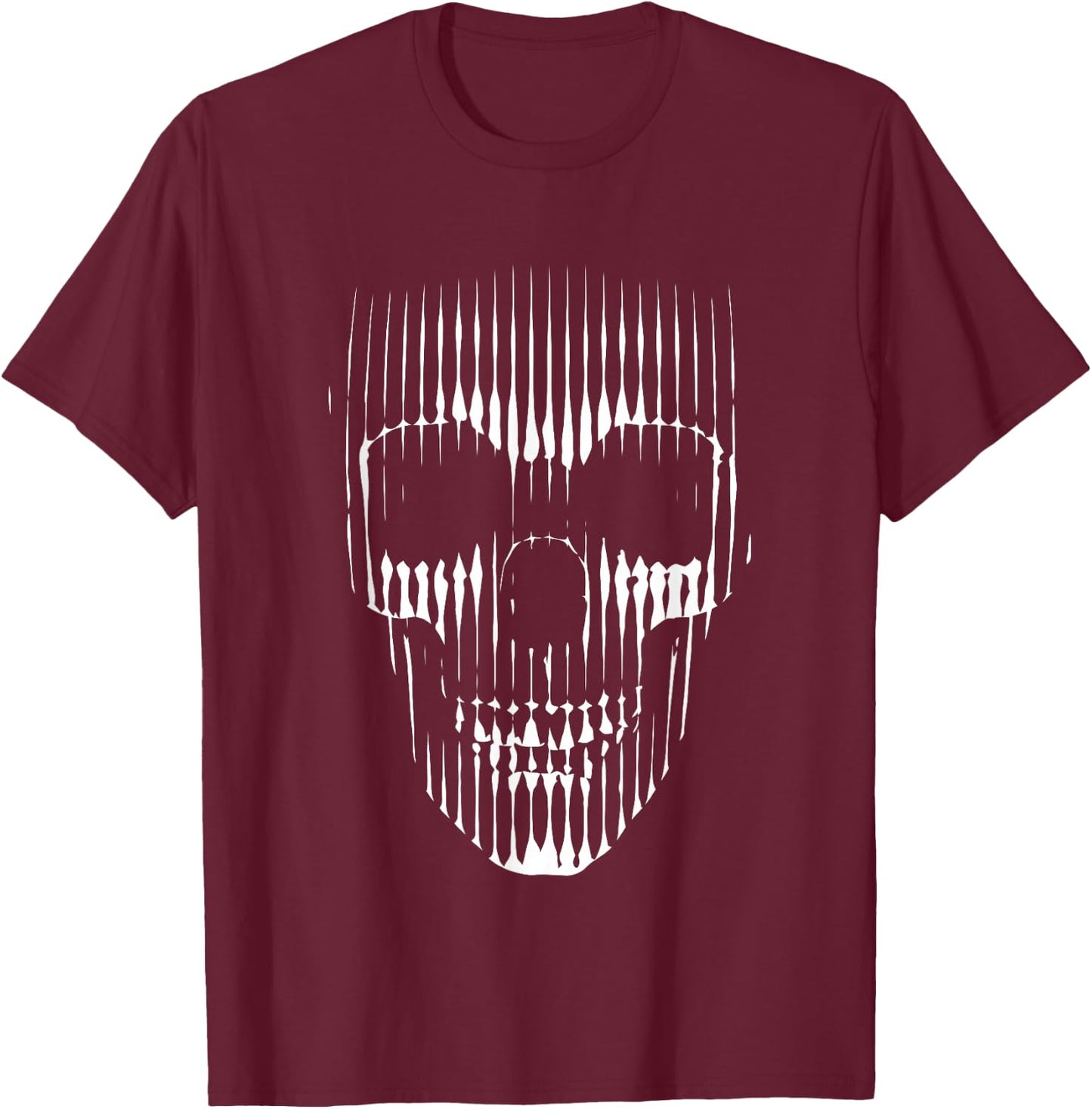 Large Skeleton Skeleton Skull Simple Original Design T-Shirt - T-Shirt | Maroon