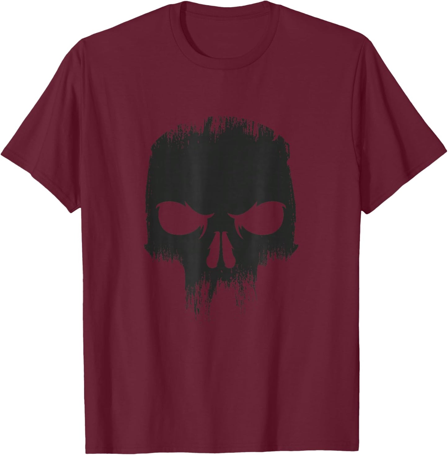 Skull Black Angry Zero T-Shirt - T-Shirt | Maroon