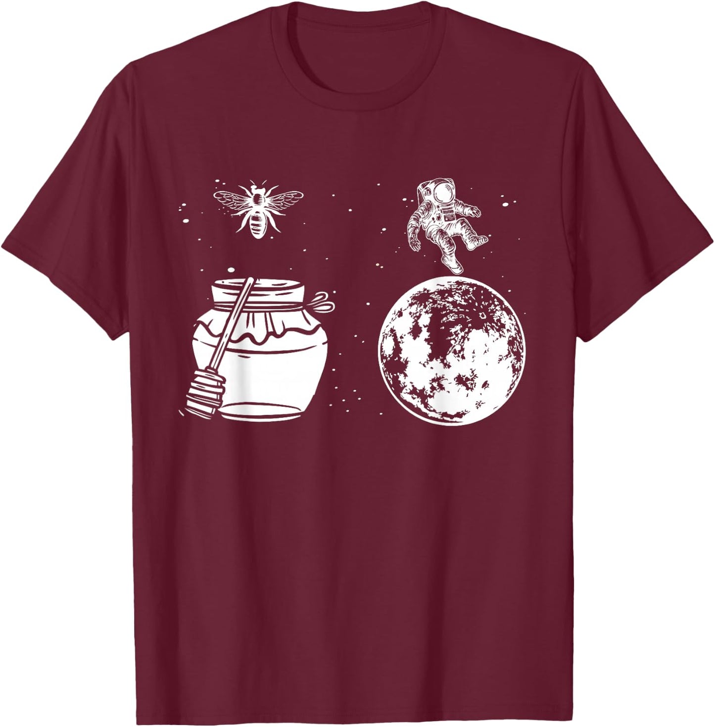 Honey Astronaut Moon Funny Honeymoon Bee Astronaut Couple T-Shirt - T-Shirt | Maroon