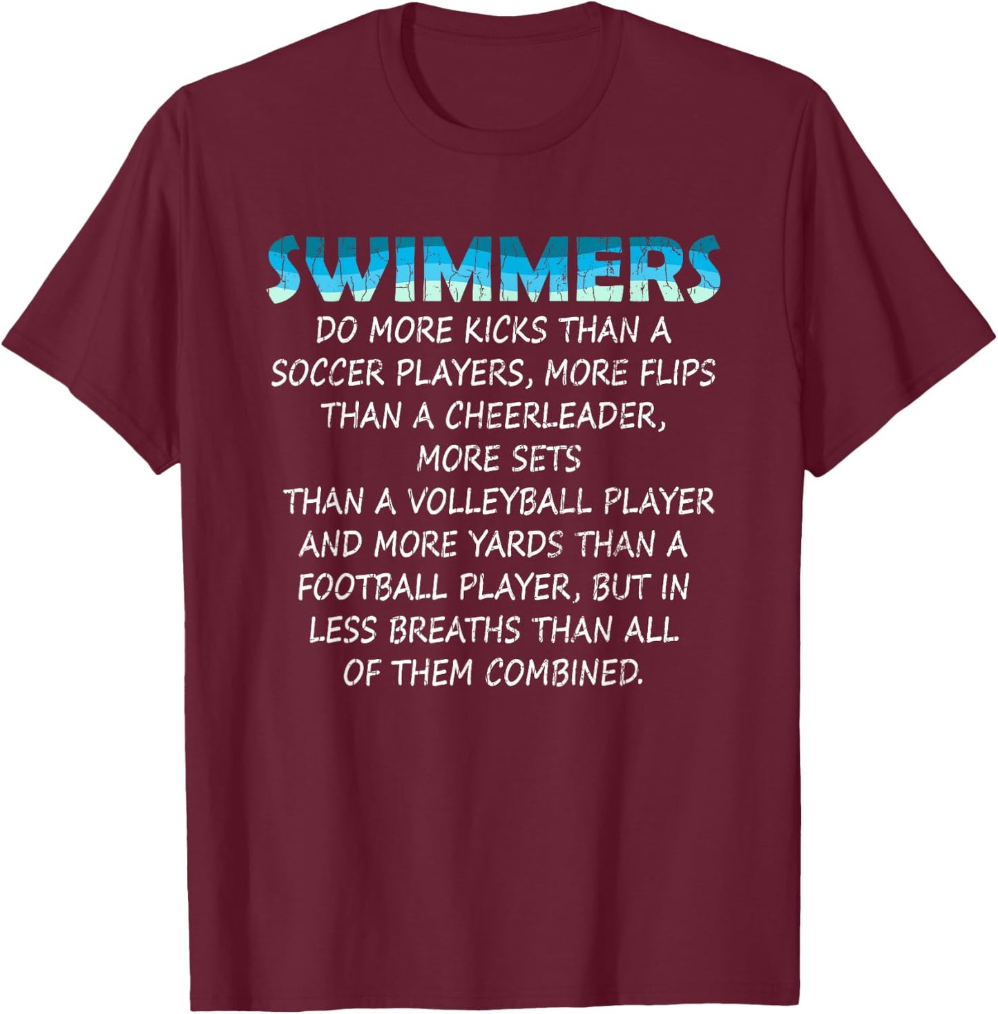 Swimmers Funny Swim Swimming Coach Player Graphic T-Shirt - T-Shirt | Maroon