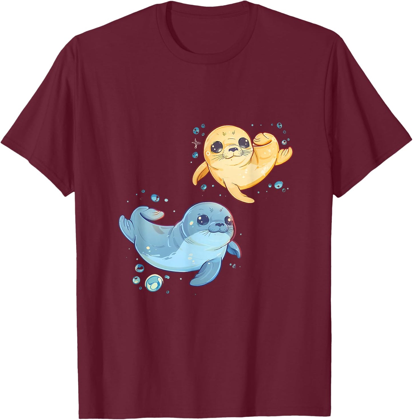 Seal Ocean Sea Animal Marine Mammal Motif Seal Lover T-Shirt - T-Shirt | Maroon