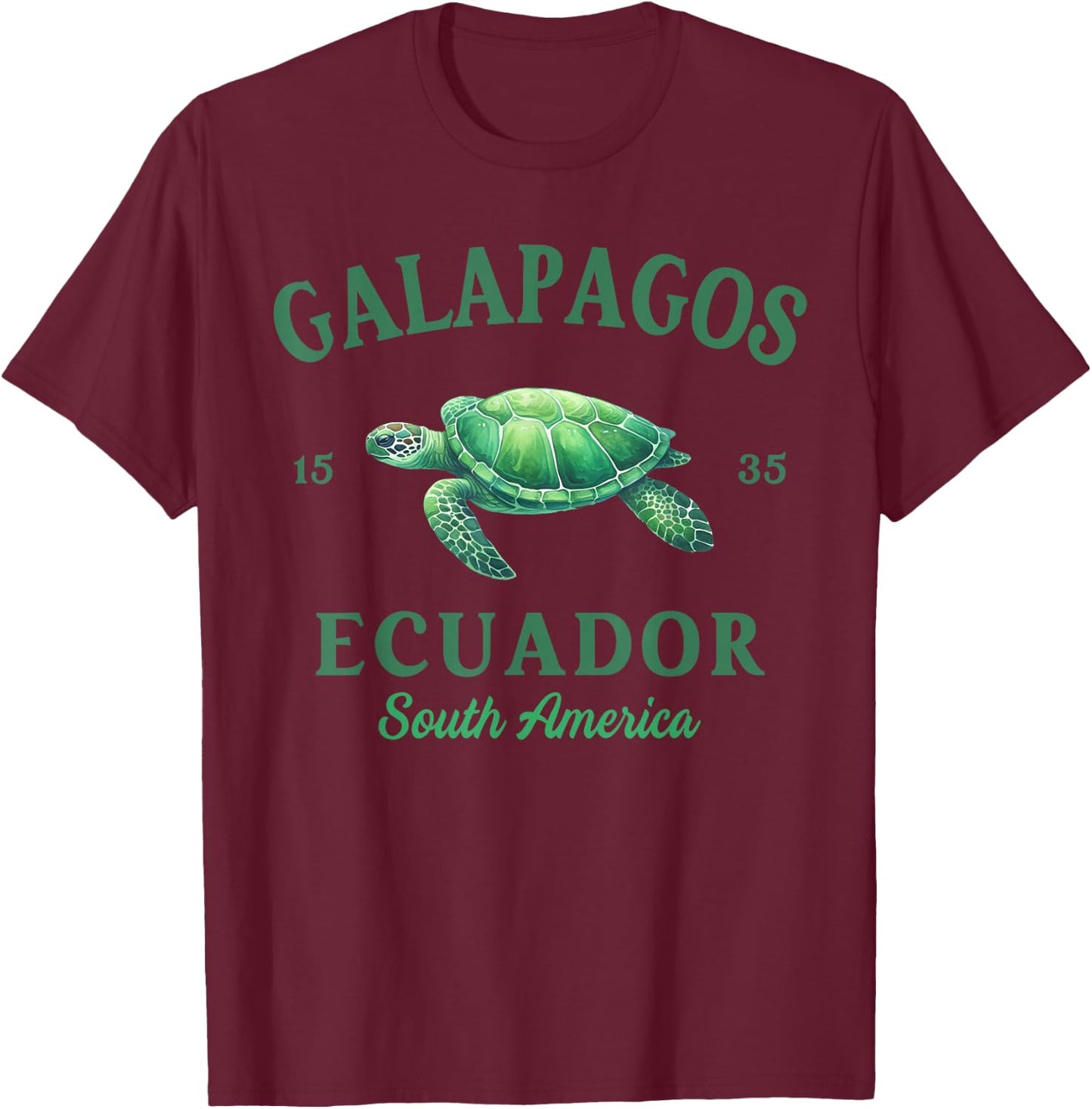 Galapagos Islands Ecuador Galapagos Travel Tortoise T-Shirt - T-Shirt | Maroon