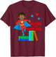 Reading is My Superpower African American Girl Books T Shirt T-Shirt - T-Shirt | Maroon
