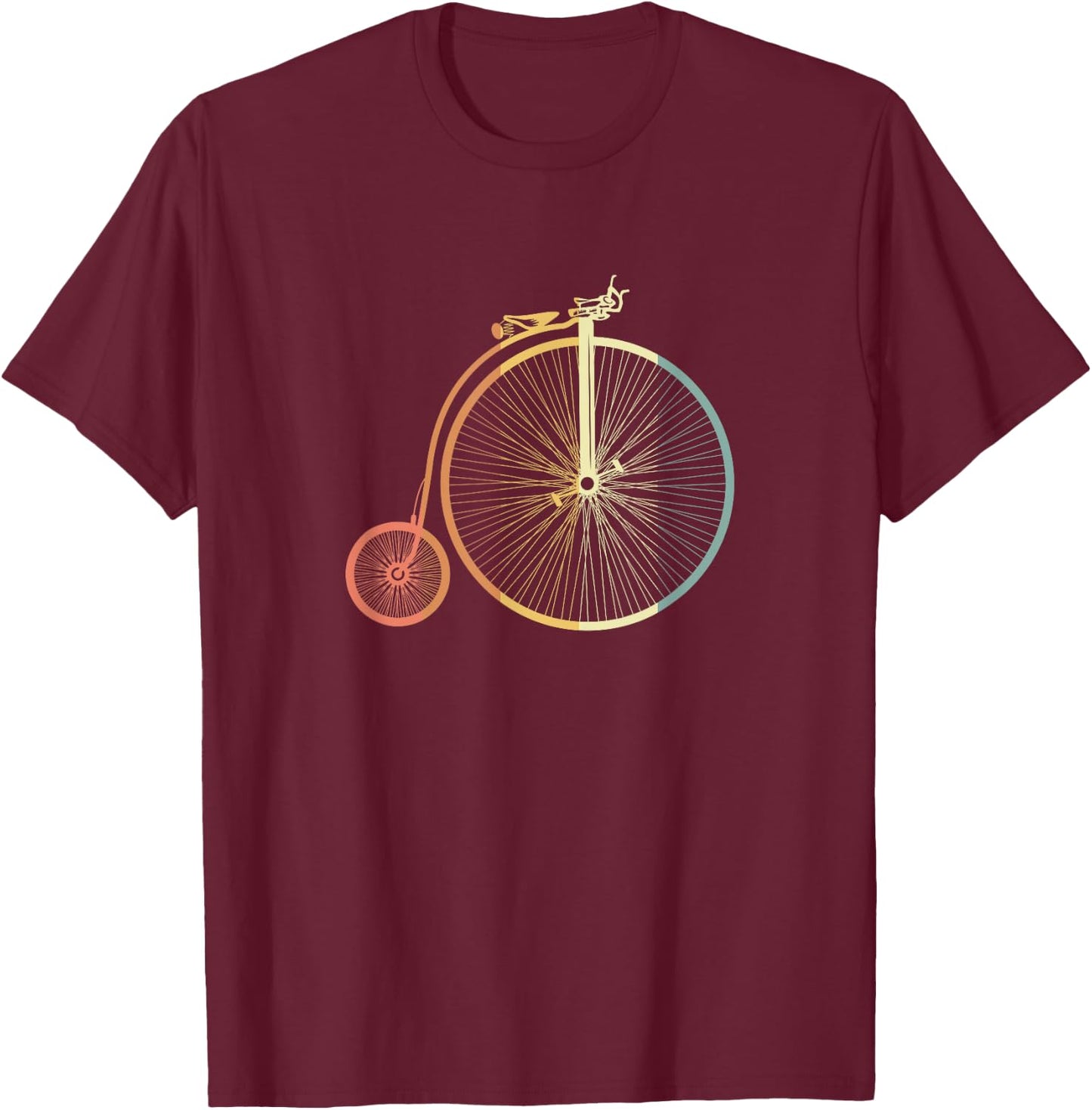 Retro Penny Farthing Vintage Look T-Shirt - T-Shirt | Maroon