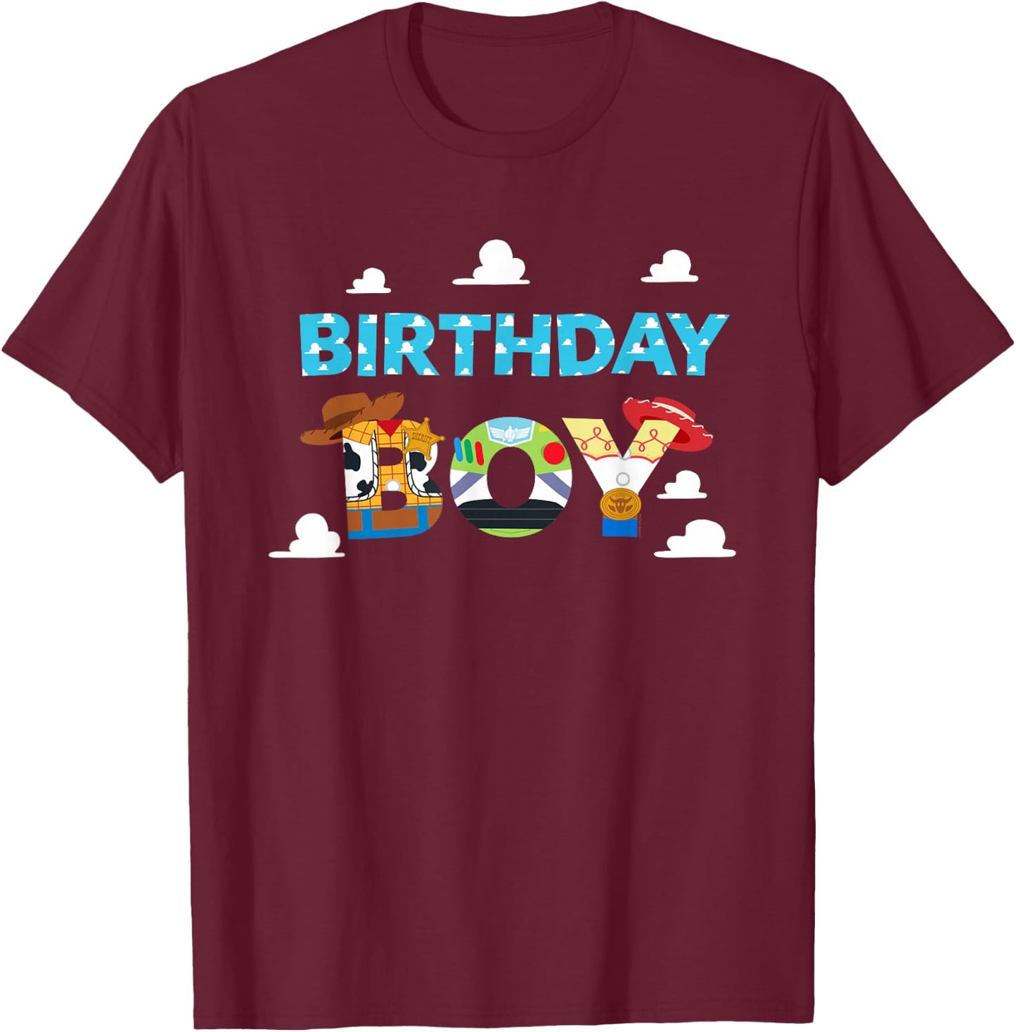 Disney and Pixar’s Toy Story Clouds Birthday Boy T-Shirt - T-Shirt | Maroon