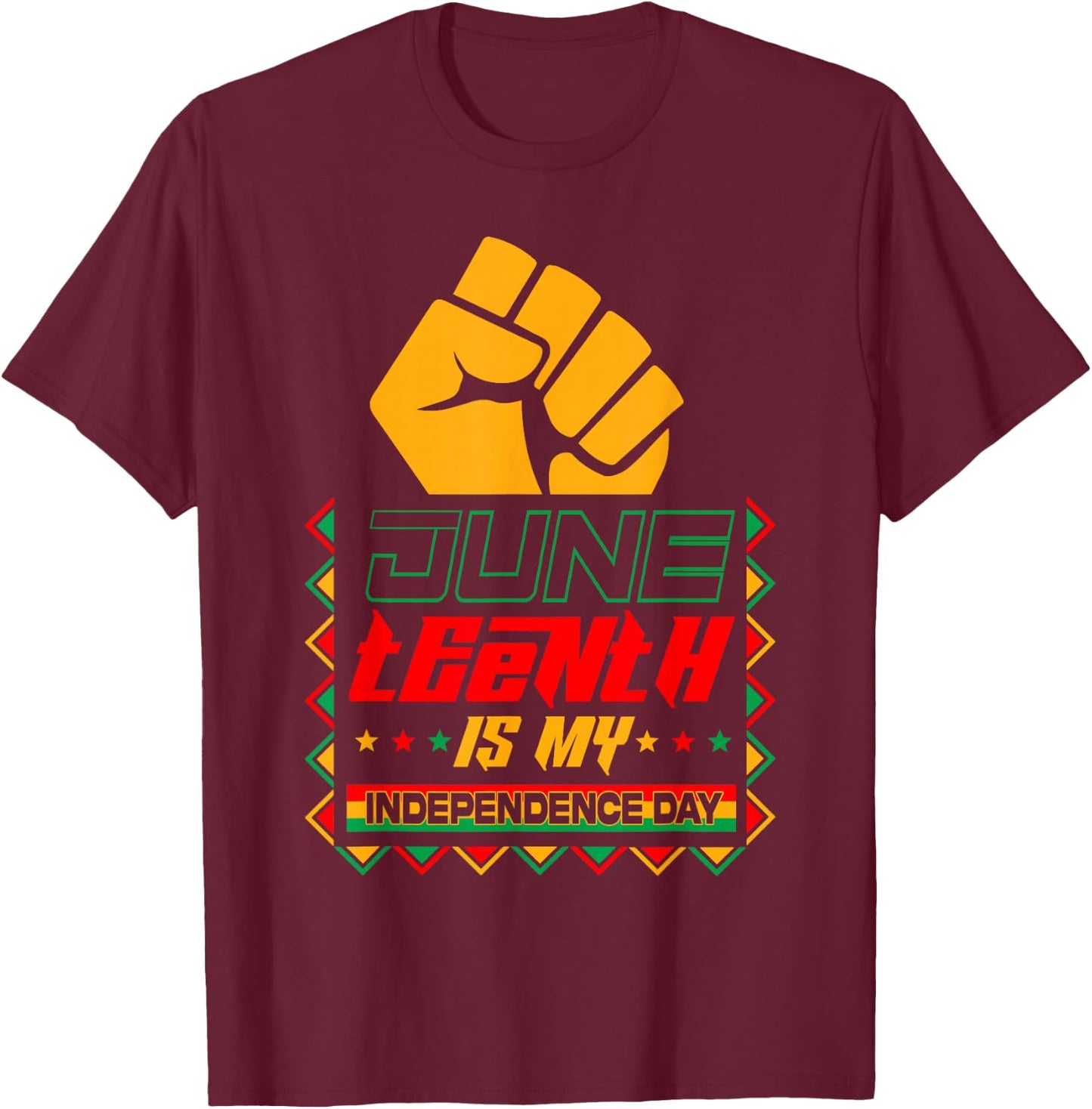 Juneteenth is My Independence Day African Black Men Women T-Shirt - T-Shirt | Maroon