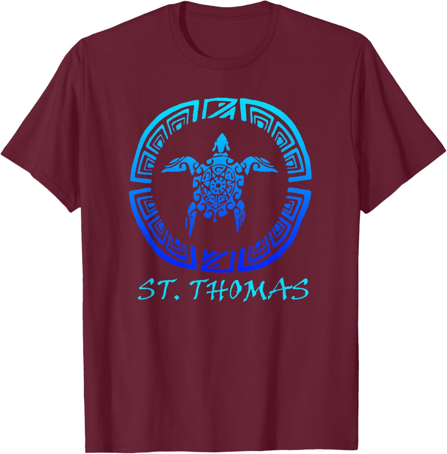 St. Thomas, USVI Caribbean Vintage Retro Throwback Vacation T-Shirt - T-Shirt | Maroon