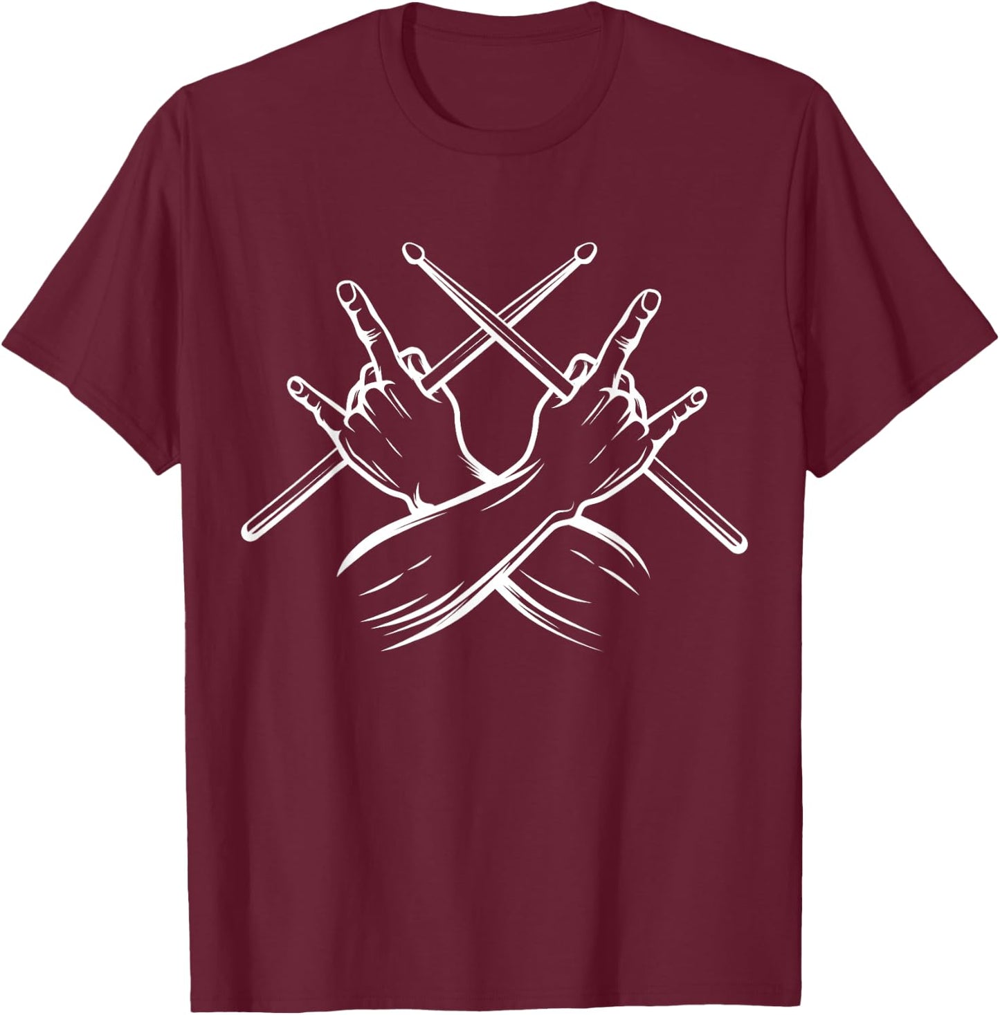Drummer Drumsticks Rock Drummer T-Shirt - T-Shirt | Maroon