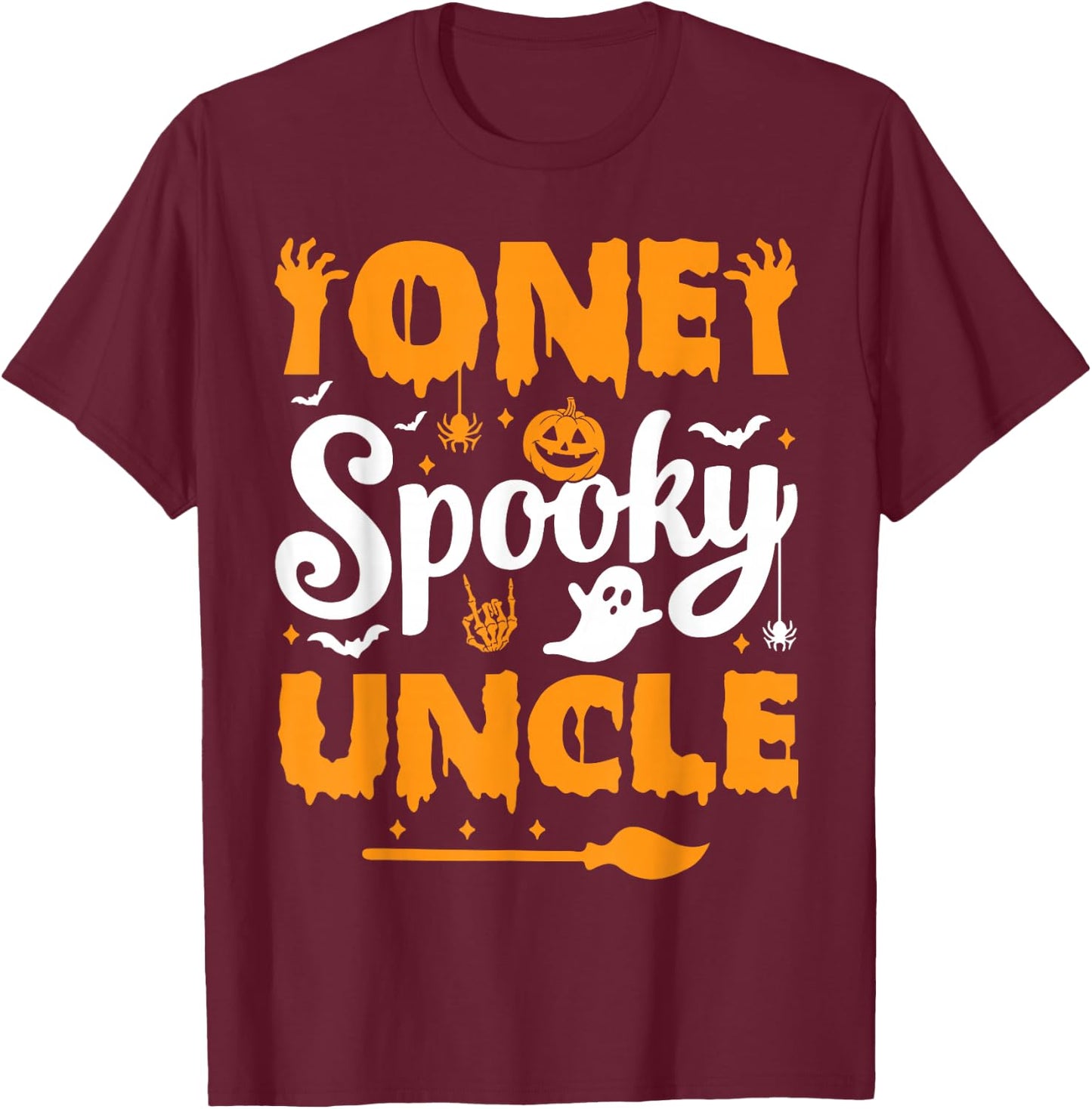 One Spooky Uncle Matching Family Halloween Costumes T-Shirt - T-Shirt | Maroon