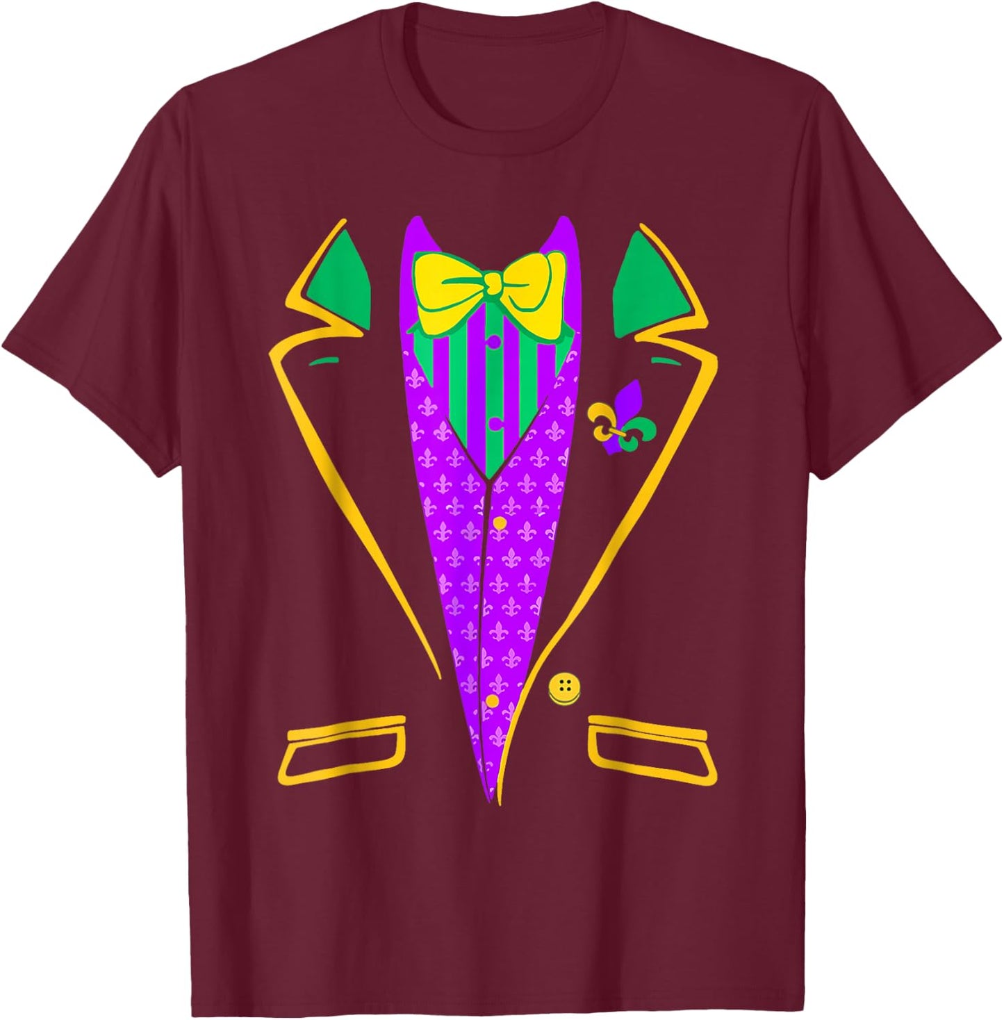 Cat Mom & Vegan Mardi-Gras-Shirt Tuxedo Vest Outfit , Small T-Shirt - T-Shirt | Maroon