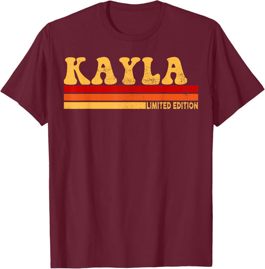 Kayla Name Personalized Cute Idea Women Vintage Kayla T-Shirt - T-Shirt | Maroon