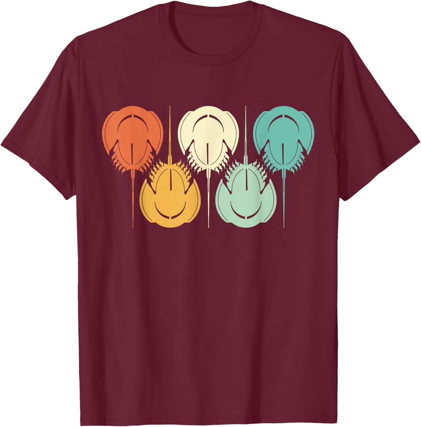 Retro Horseshoe Crabs T-Shirt - T-Shirt | Maroon
