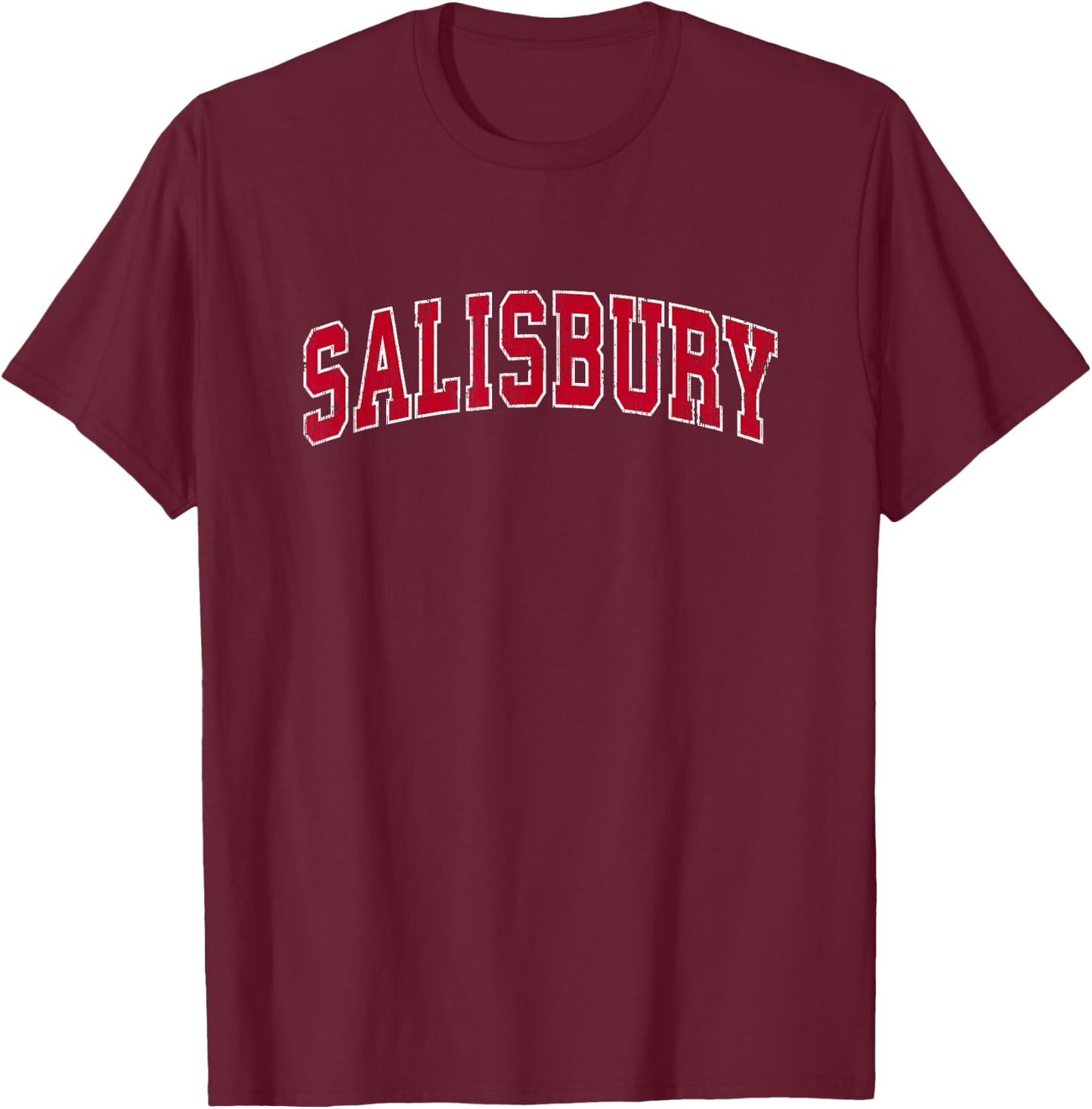 Salisbury Maryland MD Vintage Sports Design Red Design T-Shirt - T-Shirt | Maroon