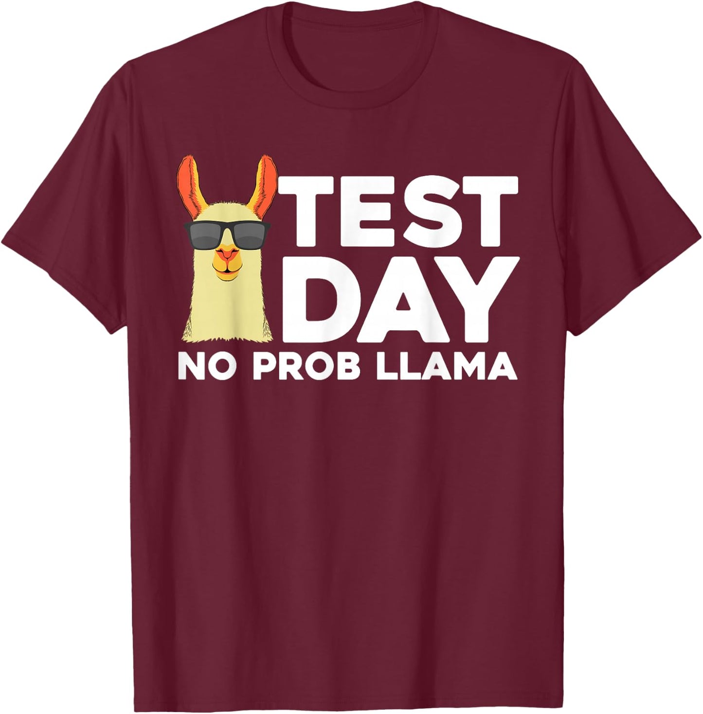 Cool Test Day Women Llama Teacher Testing Day State T-Shirt - T-Shirt | Maroon