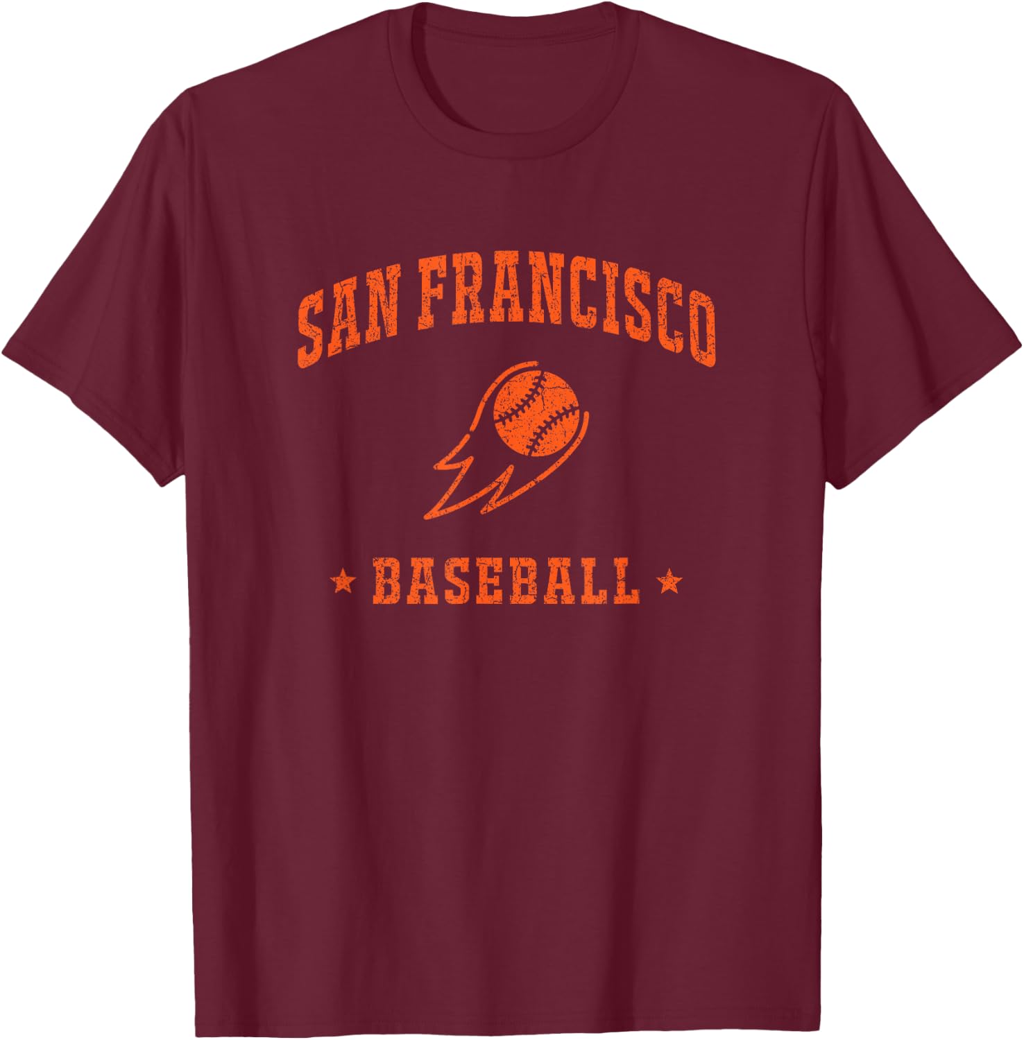San Francisco Baseball Vintage Gameday Retro Baseball Lover T-Shirt - T-Shirt | Maroon
