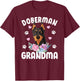 Doberman Grandma Of A Doberman Pinscher Grandmother T-Shirt - T-Shirt | Maroon