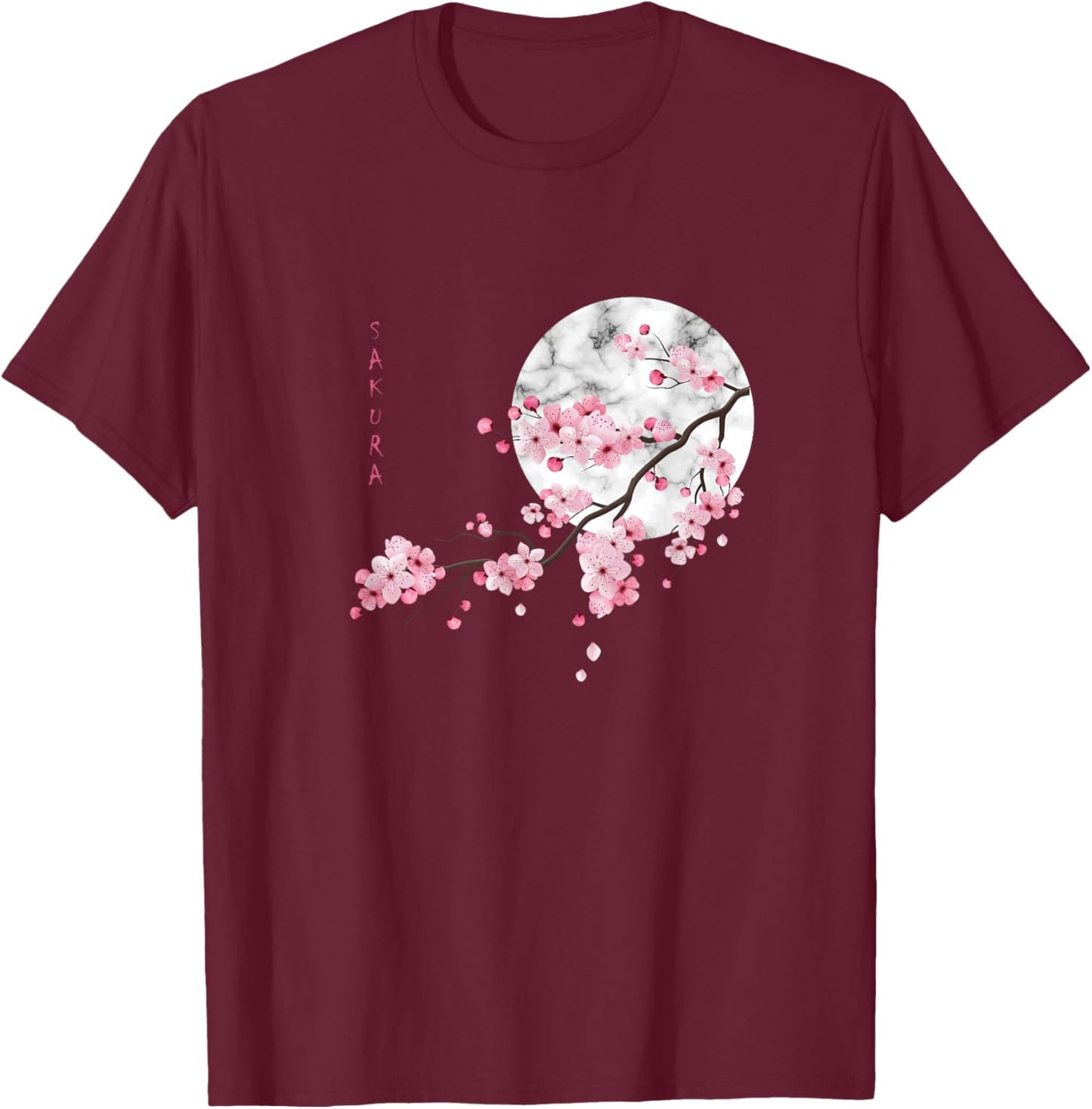 SAKURA CHERRY FLOWER JAPANS LOVE FLOWER , Black T-Shirt - T-Shirt | Maroon