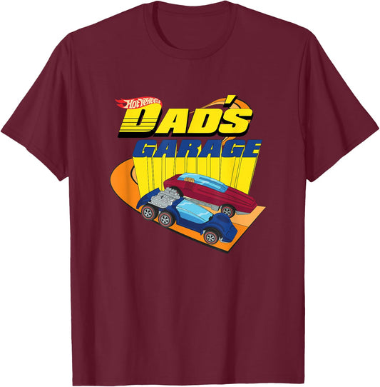 Hot Wheels - Father's Day Dad's Garage T-Shirt - T-Shirt | Maroon